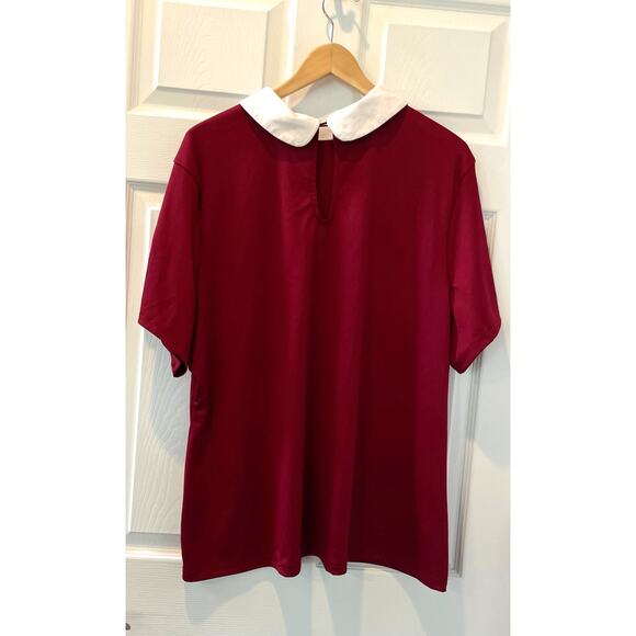 Unique Vintage Knit Lace Tie Button Up Knit Top Sz 3x 1950s - Picture 2 of 4